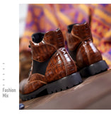 Men Boots Retro Middle Leather Mart Lion   