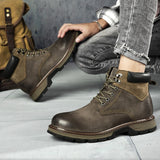 Natural Leather Winter Boots Genuine Cow leather Warmest Men's Winter Shoes Mart Lion   
