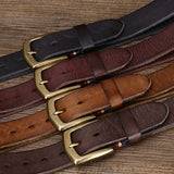  Classic Men's Belt 3.8CM Leather Design Leisure Youth Golf Travel Sports Wear-Resistant Pin Buckle Belt Mart Lion - Mart Lion