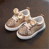 Kids Shoes For Girls Sneakers Casual Children Shoes Sports Glitter Leather Baby Toddler Shoes Princess Infant Soft Flats Mart Lion Gold 21 