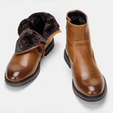 Men Winter Boots Vintage Ankle Warm Men Winter Shoes Mart Lion Brown 40 China