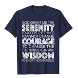 Serenity Prayer Alcoholics Anonymous 12 Step T-Shirt Cotton Men's Mart Lion Navy XS 