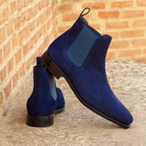 Chelsea Boots Men Blue Faux Suede Classic Fashion Business Casual Men Short Boots Ankle Zapatos De Seguridad Hombre - MartLion