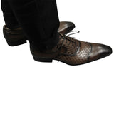  Straight cap-toe Oxford lace-up flat shoes men's casual Leather serpentine for lace up Dress British shoelaces Mart Lion - Mart Lion