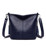 Genuien Leather Tassels Ladies Hand Crossbody Bags For Women Luxury Purses And Handbags Women Shoulder Bags Designer Bucket Sac Mart Lion Blue  