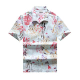 26 Colors Summer Men's Hawaiian Shirts Short Sleeve Button Coconut Tree Print Casual Beach Aloha Shirt Mart Lion 107 colors 3XL for 185CM 87KG 