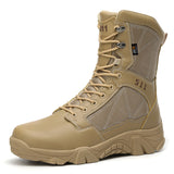 Men's Ankle Boots Lightweight Tactical Military Special Force Waterproof Leather Desert Work Shoes Combat Army Mart Lion   