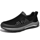 Men's Loafers Shoes Slip On Flats Breathable Formal Shoes Soft Walking Footwear Summer Hiking Shoes Platform Sneakers Mart Lion Black 38 