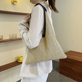 Women Straw Underarm Bag Female Trendy Handbags Simple Casual Large-capacity Shoulder Bags Mart Lion   