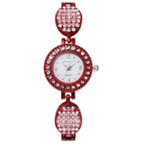 Luxury Women Quartz Watches Ladies Stainless Steel Rhinestone Bracelet Gifts Dress Wristwatches Mart Lion C6 Red China 