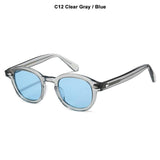 Lemtosh Style Polarized Sunglasses For Men's Vintage Classic Round Mart Lion C12 Gray Blue Size L 49mm 