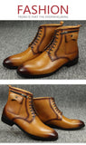 Men's Leather Dress Boots Shoes lace up pocket Luxury design Casual luxury Style Solid Streetwear handsome Mart Lion   