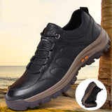 Men's Winter Boots Thick Cotton Shoes Outdoor Rubber Soled Non-slip Leather Snow Keep Warm Shoes Mart Lion black single low 39 