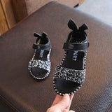 Children Sandals For Toddlers Girl Big Girls Kids Beach Shoes Cute Sweet Princess Rhinestone With Rabbit Ear Soft Mart Lion black 21 