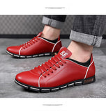 Autumn Men's Sneakers Shoes Winter Casual Solid Leather Shoe Sport Flat Round Toe Light Breathable