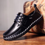 Genuine Leather Handmade Casual Men Shoes Design Sneakers Man Leather Travel Loafers Driving Mart Lion Black 38 