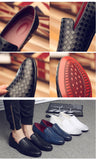 Men Retro Woven Leather Casual Shoes Men's Driving Loafers Light Moccasins Trendy Party Wedding Flats Mart Lion   