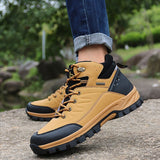 Autumn Men's Hiking Shoes Outdoors Leather Round Toe Sneakers Men's Climbing Work Casual Shoes Mart Lion   