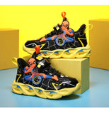 Boys Shoes LED Lights Cartoon Autumn Children Sports Shoes Leather Non-slip Running Shoes Sneaker Mart Lion   