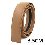 Width Real Genuine Leather Automatic Buckle Belt Body No Buckle Cowskin Belts Without Buckle Black Brown Blue White Mart Lion 3.5cm Khaki China 105CM
