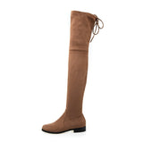 Slim Fit Thighs Over-the-Knee Long Boots Women Low Heel Concise Elastic Boots Retro Shoes Ladies Mart Lion   