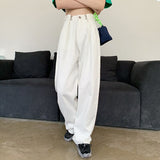 Baggy Women Jeans Streetwear Young Trend Denim Pants Boyfriend Korean Pantalon Pour Femme Clothing Mart Lion White XS 