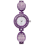 Luxury Women Quartz Watches Ladies Stainless Steel Rhinestone Bracelet Gifts Dress Wristwatches Mart Lion C5 Purple China 