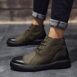 Men's Leather Boots Winter Shoes Leather Ankle Men's Boots