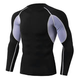 Men's Bodybuilding Sport T-shirt Quick Dry Running Shirt Long Sleeve Compression Top Gym Fitness Tight Rashgard Mart Lion TC-87 L 