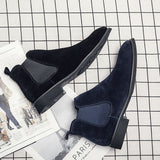 Chelsea Boots Men Blue Faux Suede Classic Fashion Business Casual Men Short Boots Ankle Zapatos De Seguridad Hombre - MartLion