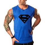 Clothing men's Gym Tank Tops Summer Cotton Slim Fit shirts Bodybuilding Sleeveless Undershirt Fitness tops tees Mart Lion blue86 M 