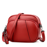 Ladies Women Crossbody Bags High Capacity Shoulder Handbag Female PU Leather Women Messenger Mart Lion Red 19x8x15cm 