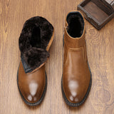Men Winter Boots Vintage Ankle Warm Men Winter Shoes Mart Lion   