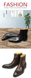 Elegant men's dress Boots Handmade Genuine cow leather crocodile skin printing Zipper Luxury design Autumn casual shoes Mart Lion   