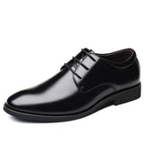 Men's Casual Shoes Classic Low-Cut Embossed Genuine Leather Dress Everything Matching Pointy Wedding Mart Lion Glossy Black 38 