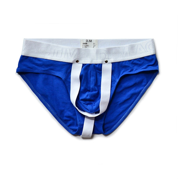 Gay Underwear Briefs Ropa Interior Hombre Cotton Ring Sissy Men's Underpants Calzoncillos Hombre Mart Lion Blue M 