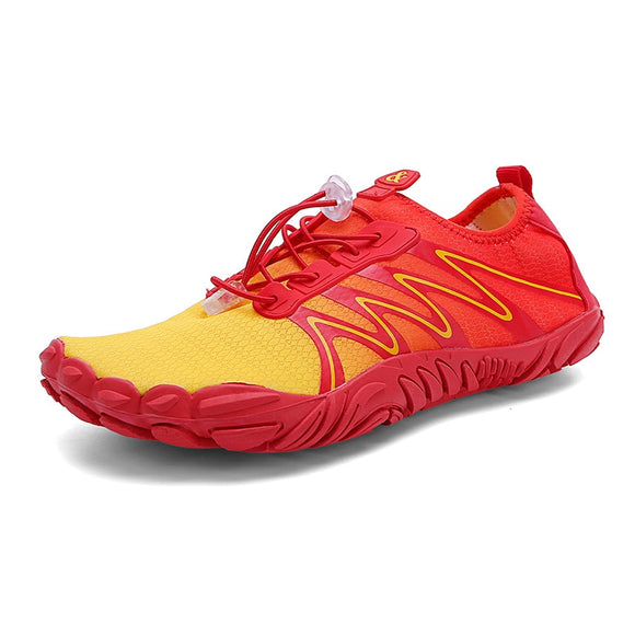 Beach Aqua Water Shoes Men's Boys Quick Dry Women Breathable Sport Sneakers Footwear Barefoot Swimming Hiking Gym Mart Lion W-26-RED YELLOW 43 