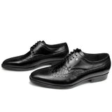 Men's Burgundy and black Leather Oxford Derby shoes crocodile skin printing Formal dresses office casual dress Mart Lion Black 38 