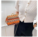 Autumn Straw Handbags Mini Shell Clip Shoulder Bag Ethnic Wind Single Shoulder Crossbody Chain Bag Woman Mart Lion   
