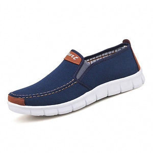 Men's Canvas Shoes Flat Shoes Casual Loafers Black Footwear Espadrilles Mart Lion blue 39 
