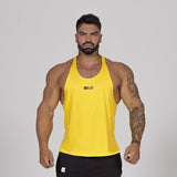 Black Bodybuilding Tank Tops Men's Gym Fitness Cotton Sleeveless Shirt Stringer Singlet Summer Casual Vest Training Clothing Mart Lion Yellow M 