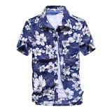Aloha Hawaiian Shirt Men's Clothes Summer Camisa Havaiana Coconut Tree Printed Short Sleeve Men's Beach Wear Mart Lion 07 blue Asian 2XL for 80KG 