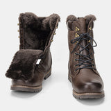 Genuine leather Men's Winter Boots Handmade Warm Snow Winter Mart Lion   