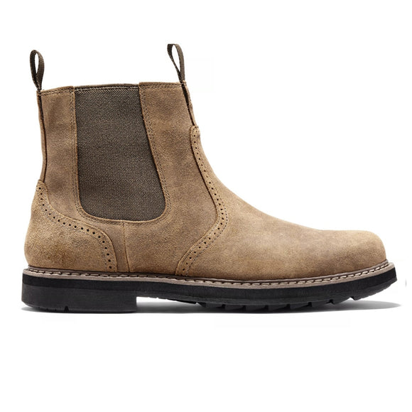 Men's Chelsea Boots Ankle Boots Wear-resistant Non-slip Leather Autumn Winter Shoes Mart Lion Khaki 38 