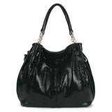 Women Shoulder Bags Ladies Large-Capacity Serpentine Handbag Casual Messenger Travel Bags Mart Lion black  NB81  