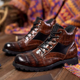 Men Boots Retro Middle Leather Mart Lion   