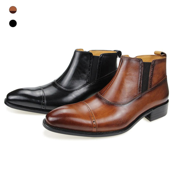  Zapatos Genuine Leather Boots Simple style luxury designer shoes dress outdoor Place Social Casual zipper is flexible Mart Lion - Mart Lion