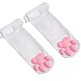 Cat Meat Cushion Kawaii Girls Knee High Socks 3D Cat Claw Paws Socks Over Knee Socks Women Long Stockings Cosplay Lolita Mart Lion white One Size 