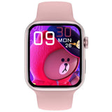 IWO 14 X8 Pro Max Smart Watch Series 7 Bluetooth Call 44mm Blood Pressure Monitor Smartwatch Watchs For Apple Android Mart Lion Pink  