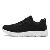 Men's Leather Walking Jogging Sneakers Running Sport Shoes Black Lightweight Athletic Trainers Breathable Mart Lion   